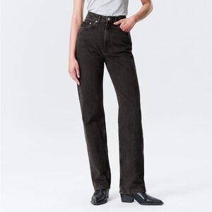 Weekday Rowe High-Rise Straight Leg Jeans - Black
